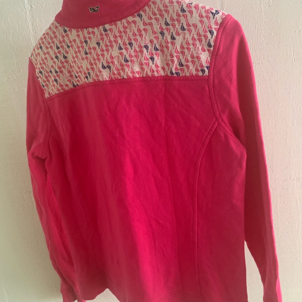 Vineyard Vines Women's Pink Quarter Zip 100% Cotton Pullover Size Small - Picture 9 of 10